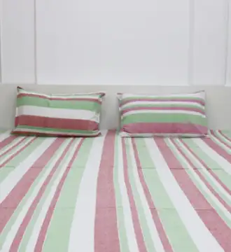 Classic-Lines-Green-Pink-Bedsheet-Main-Image