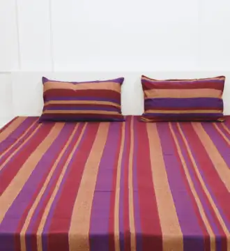 Classic-Lines-Maroon-Purple-Bedsheet-Main-Image