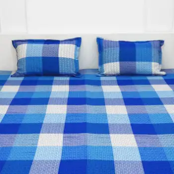 Quilted-Blue-White-Bedsheets-Main- Image