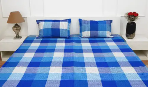 Quilted-Blue-White-Bedsheets-Main- Image