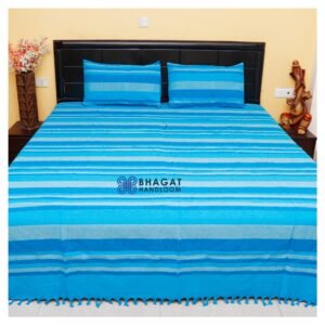 Handloom Striped Khadi Bedsheet